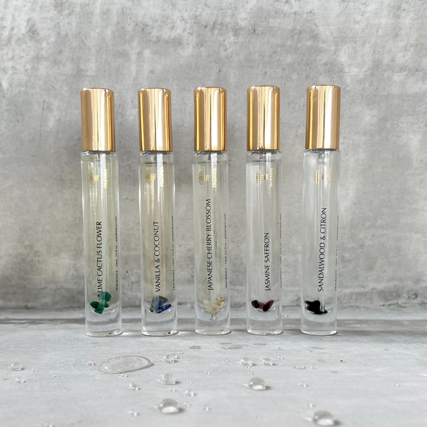 Travel perfumes with crystals - Lapis, Malachite, Onyx, Garnet, Citrine - Australian Made