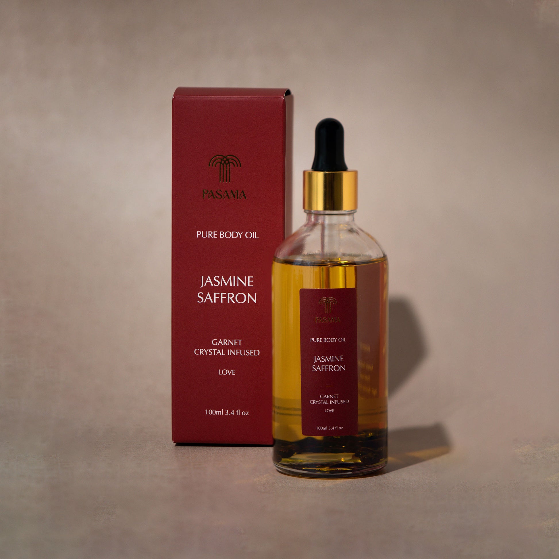 Jasmine Saffron Body Oil luxury glass dropper bottle - Australia