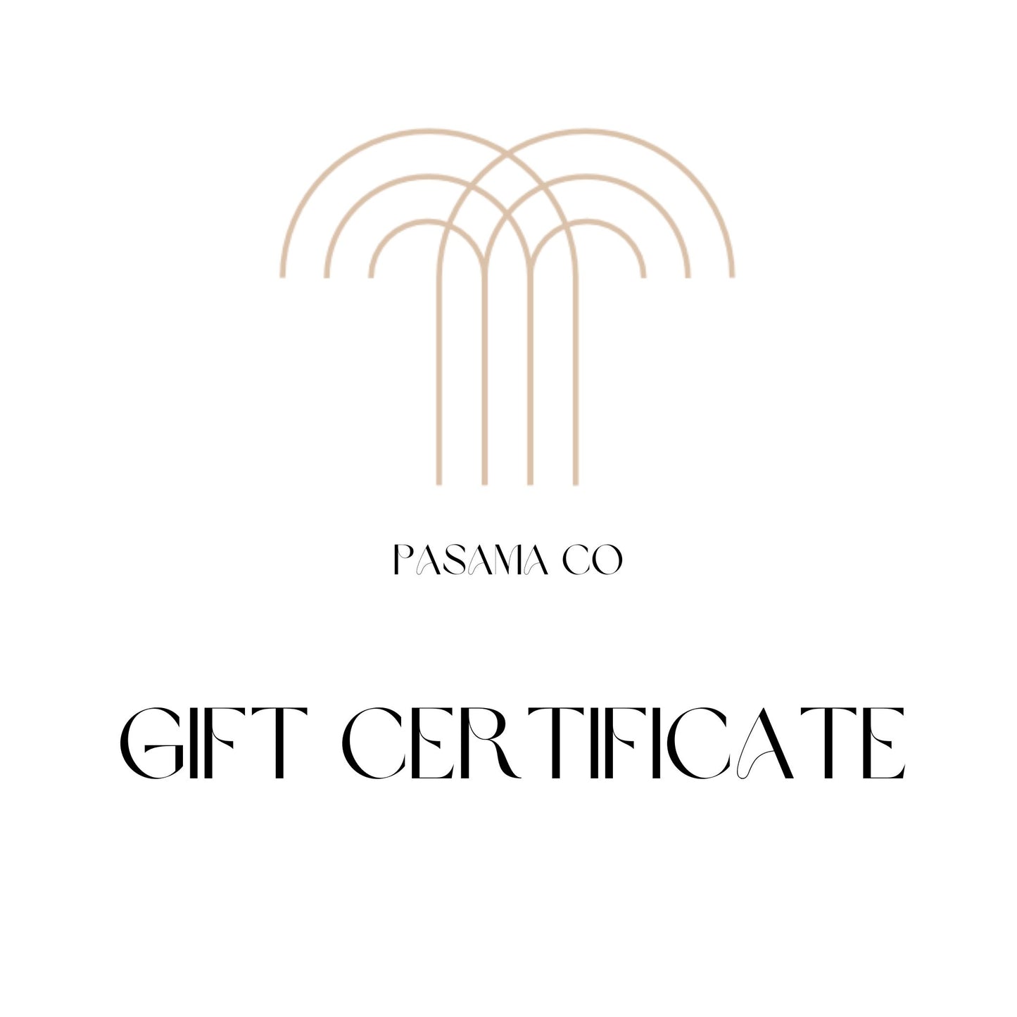 Pasama Co gift certificate 